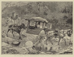 La vie en Chine, partie IX, voyage en litière de mule, un col de montagne